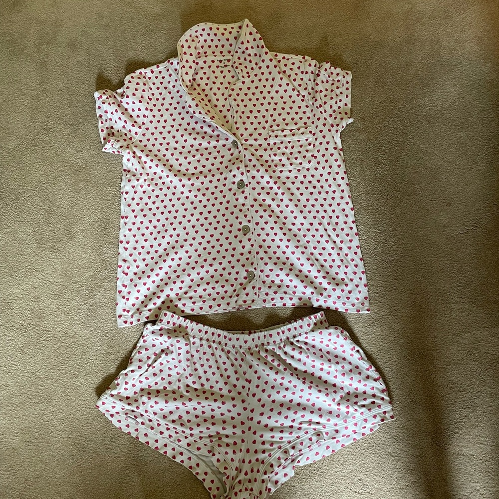 Roller rabbit size small pajamas pink hearts